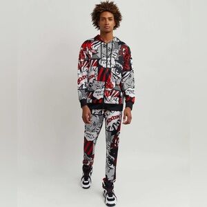 Reason Clothing Money Calls Comic Print Track Set NWT